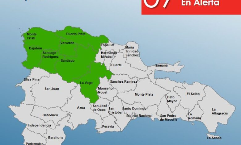 COE emite alerta verde para 7 provincias