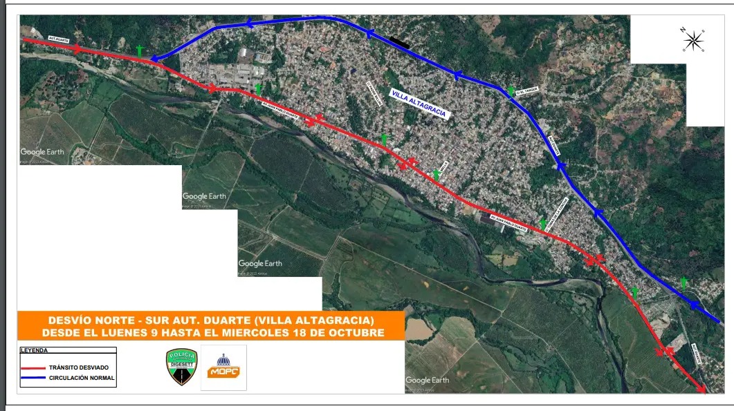 Obras Públicas desviará circulación del tránsito por el centro de Villa Altagracia