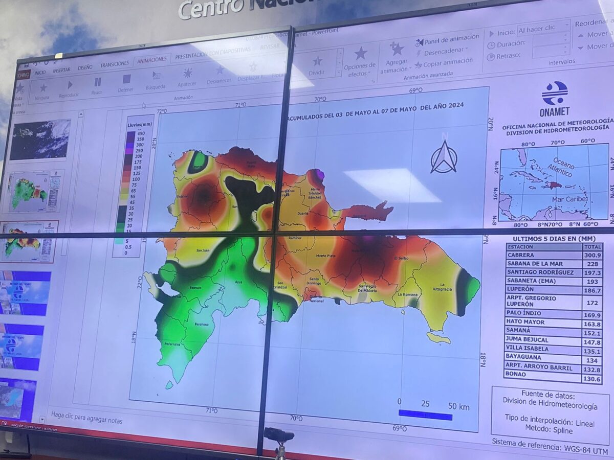 Onamet tiene a 7 provincias bajo alerta meteorológica